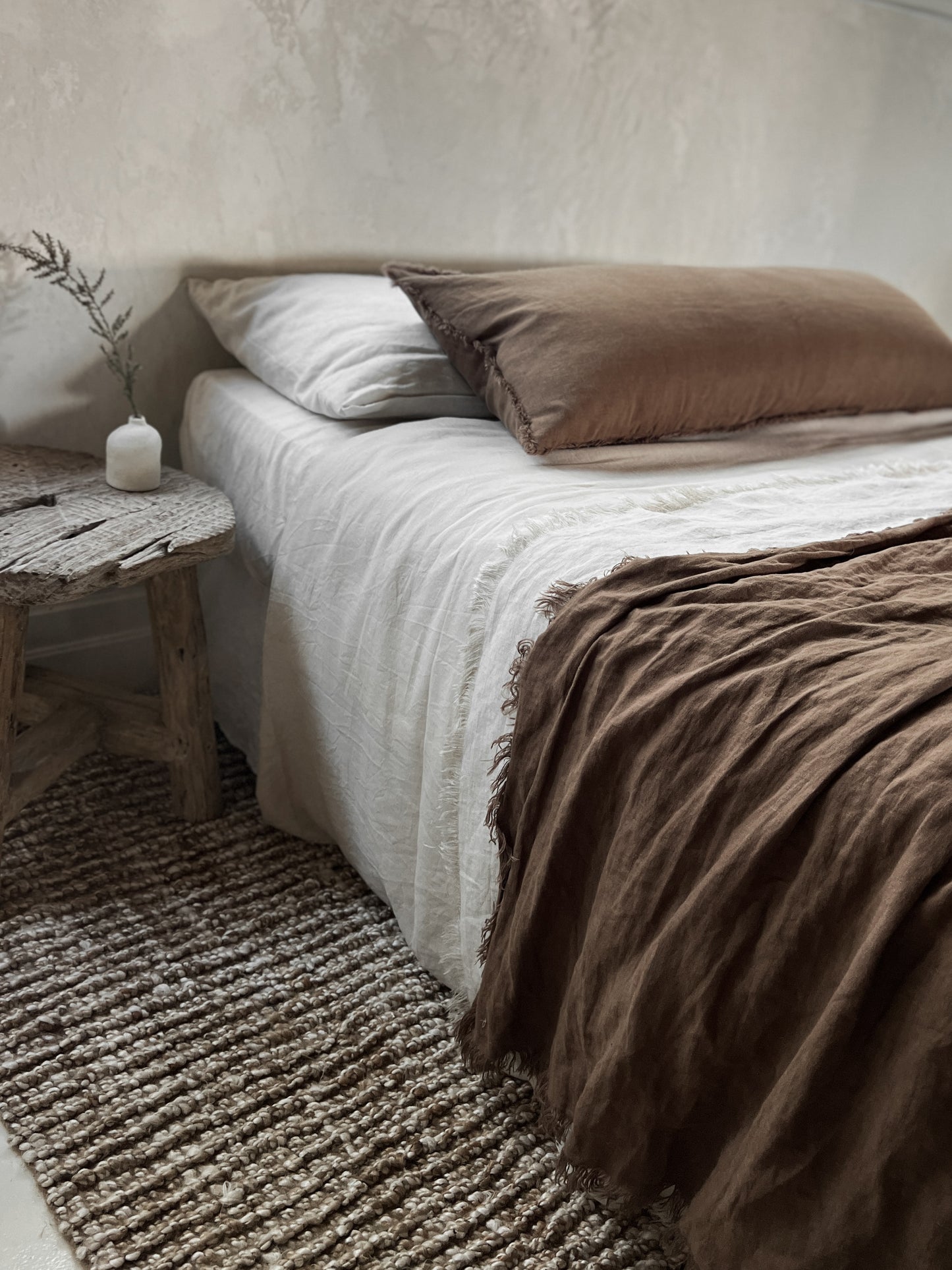 Extra-Long Linen Lumbar Cushion - Cocoa