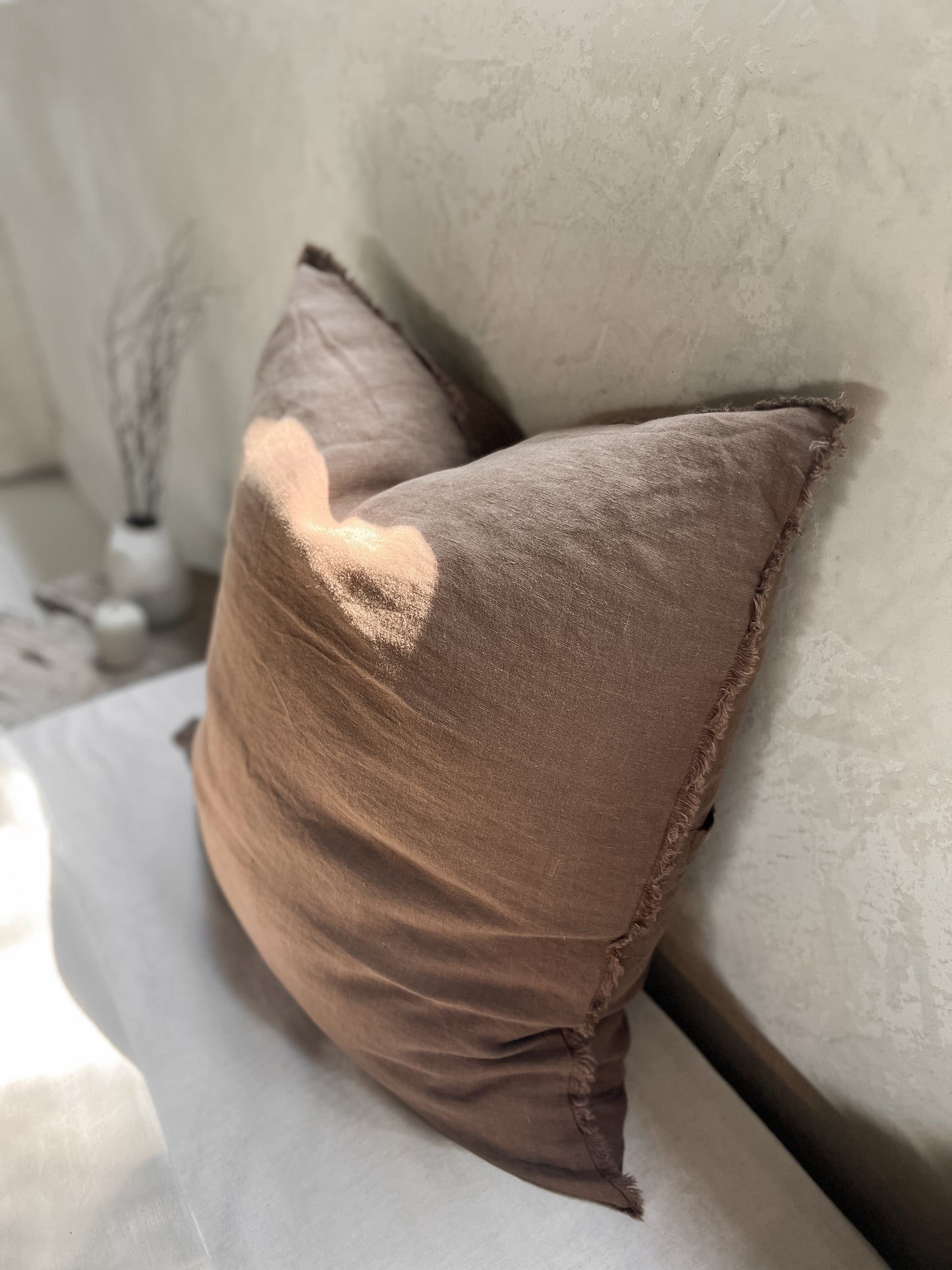 Linen Euro Cushion - Cocoa