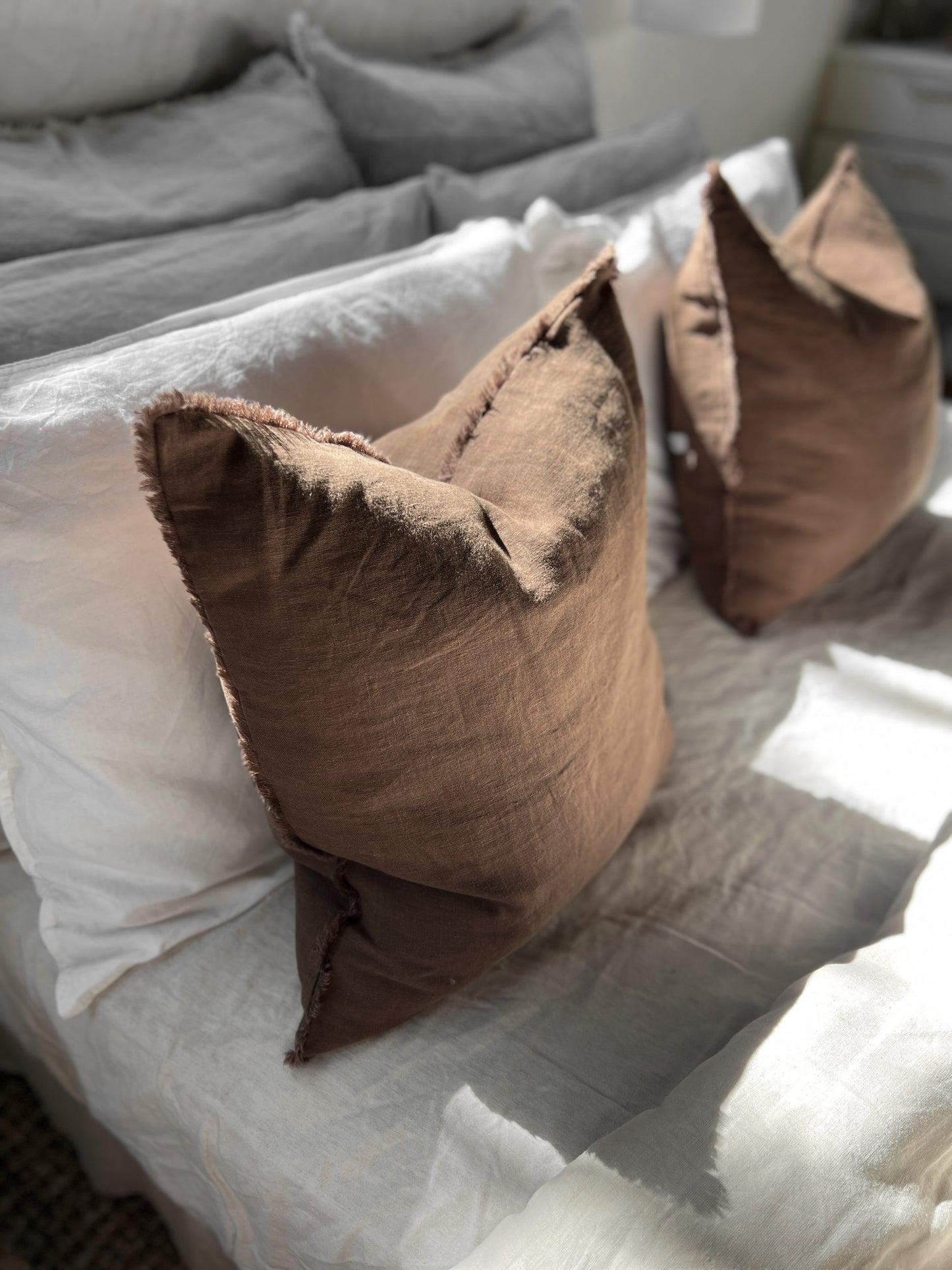 Linen Standard Cushion - Cocoa