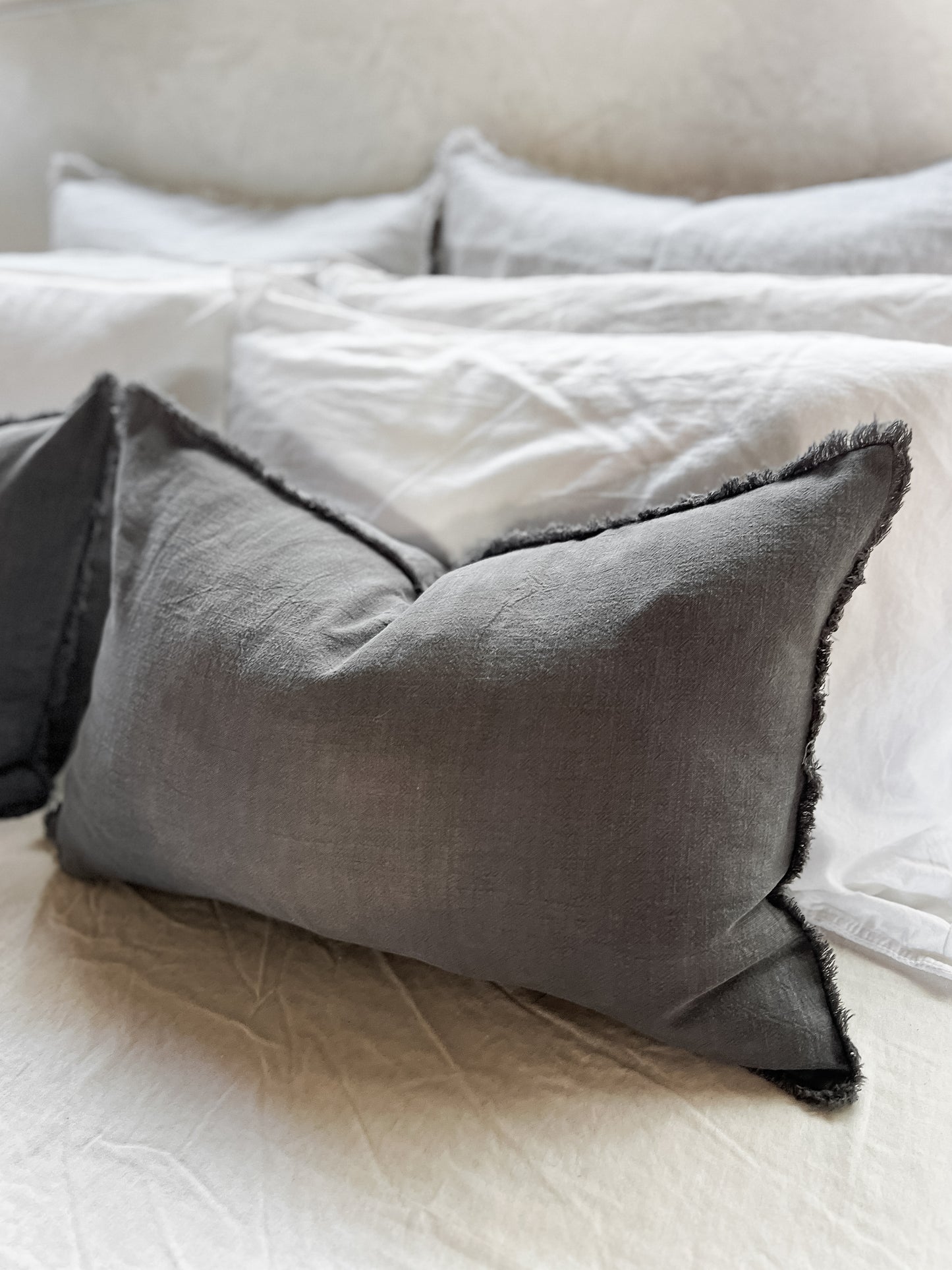 Ramie Lumbar Cushion - Charcoal