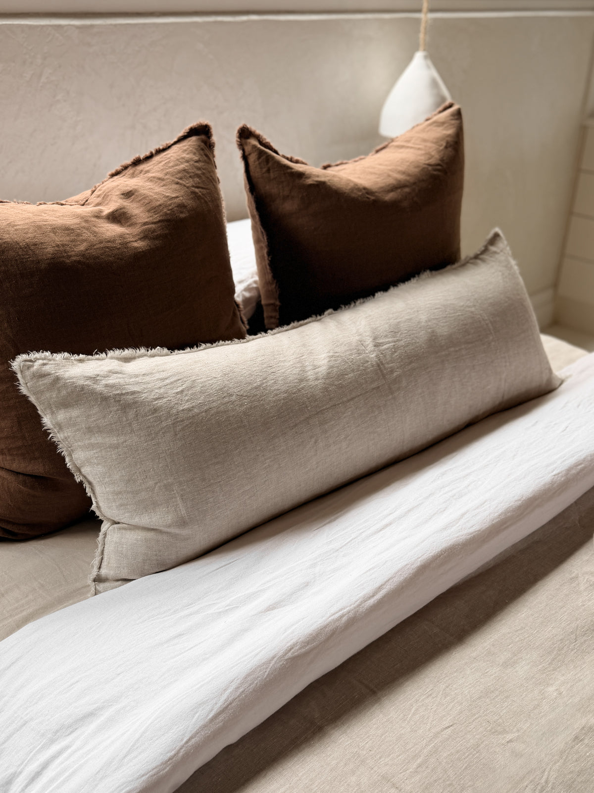 Extra-Long Linen Lumbar Cushion - Flax