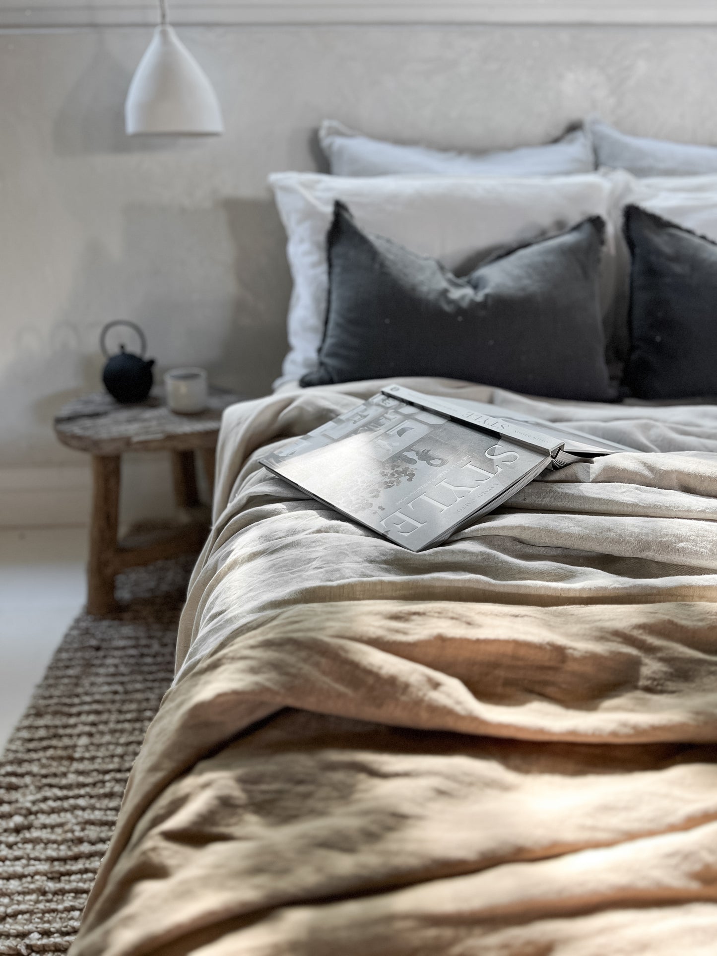 Ramie Lumbar Cushion - Charcoal