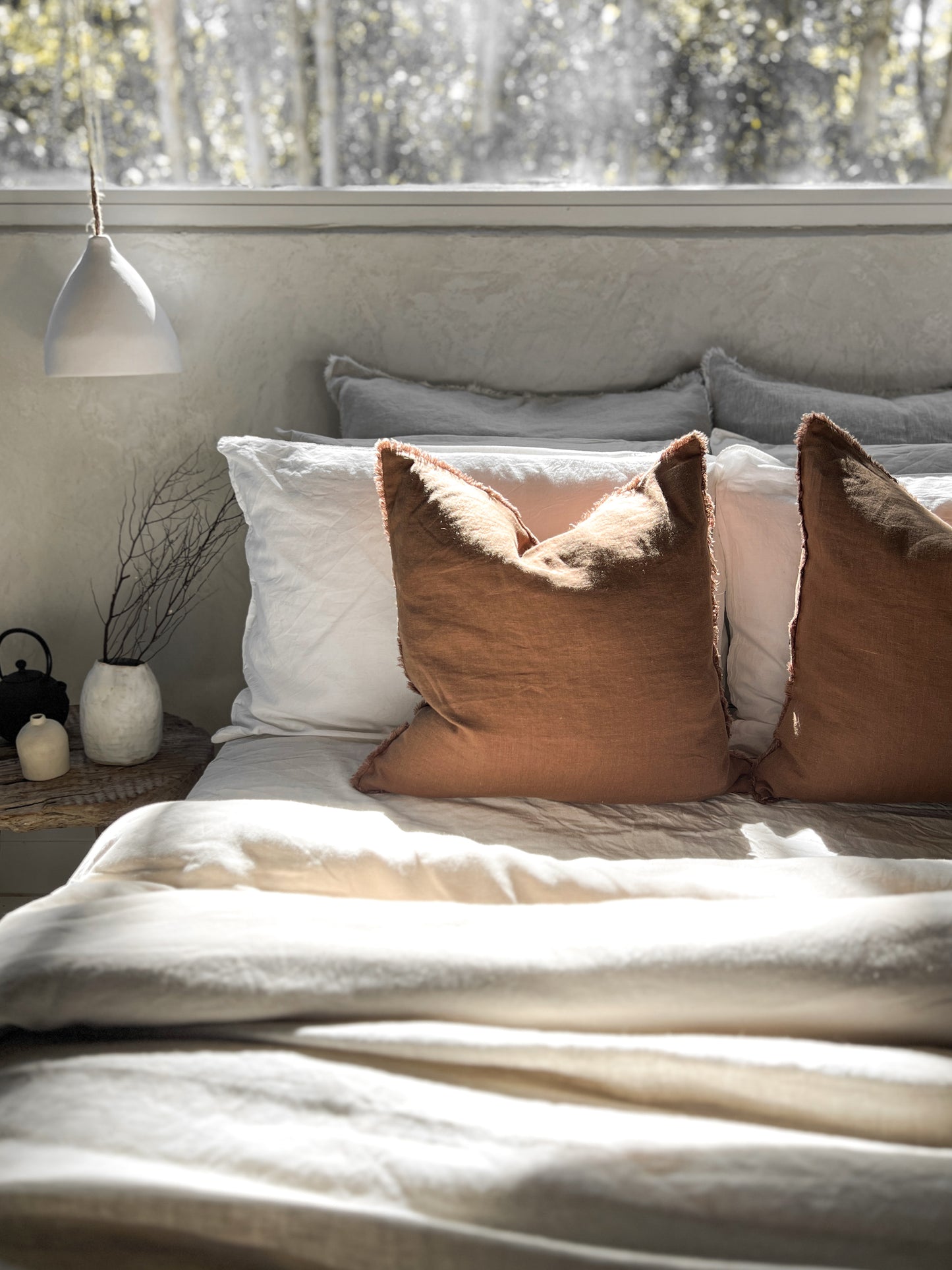 Linen Standard Cushion - Cocoa