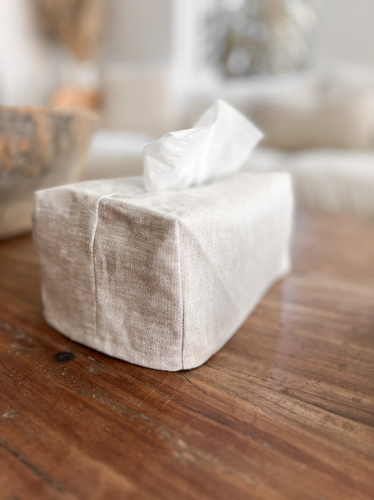 Linen Tissue Box Cover