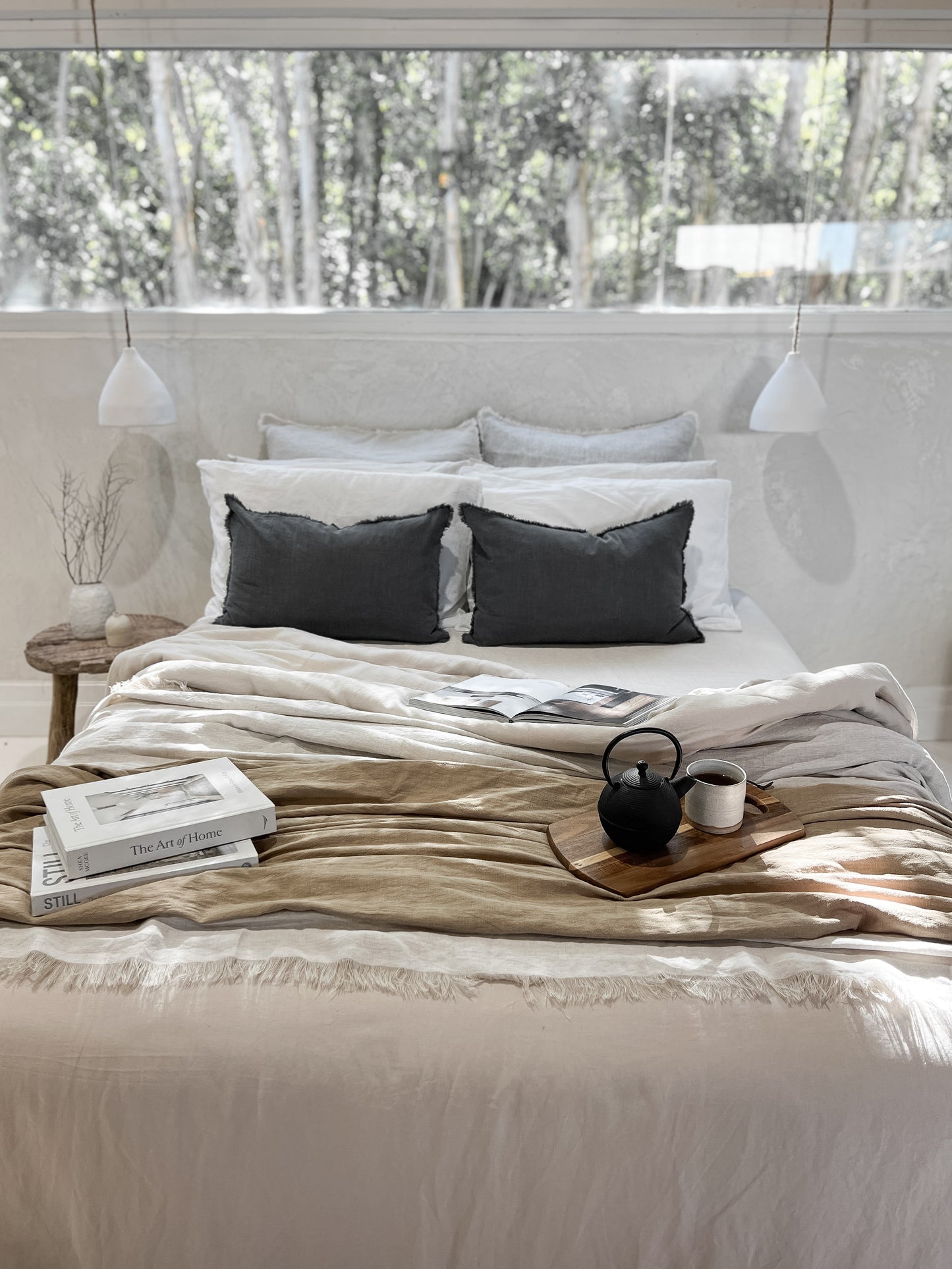 Ramie Lumbar Cushion - Charcoal