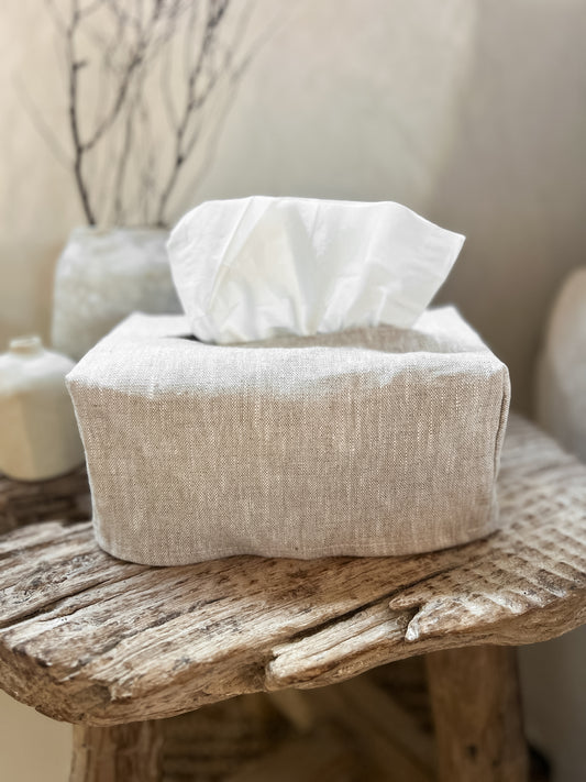 Linen Tissue Box Cover