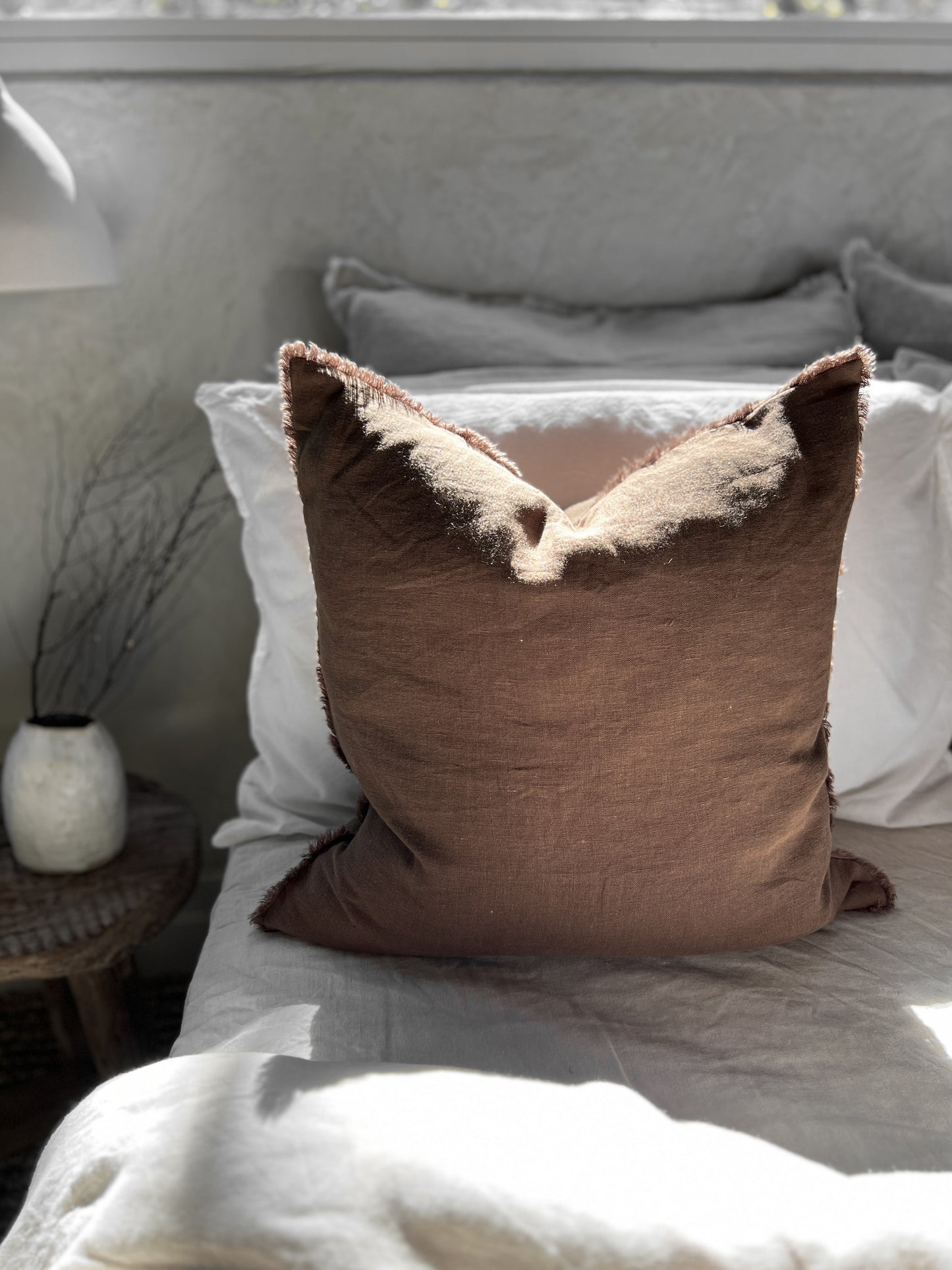 Linen Standard Cushion - Cocoa