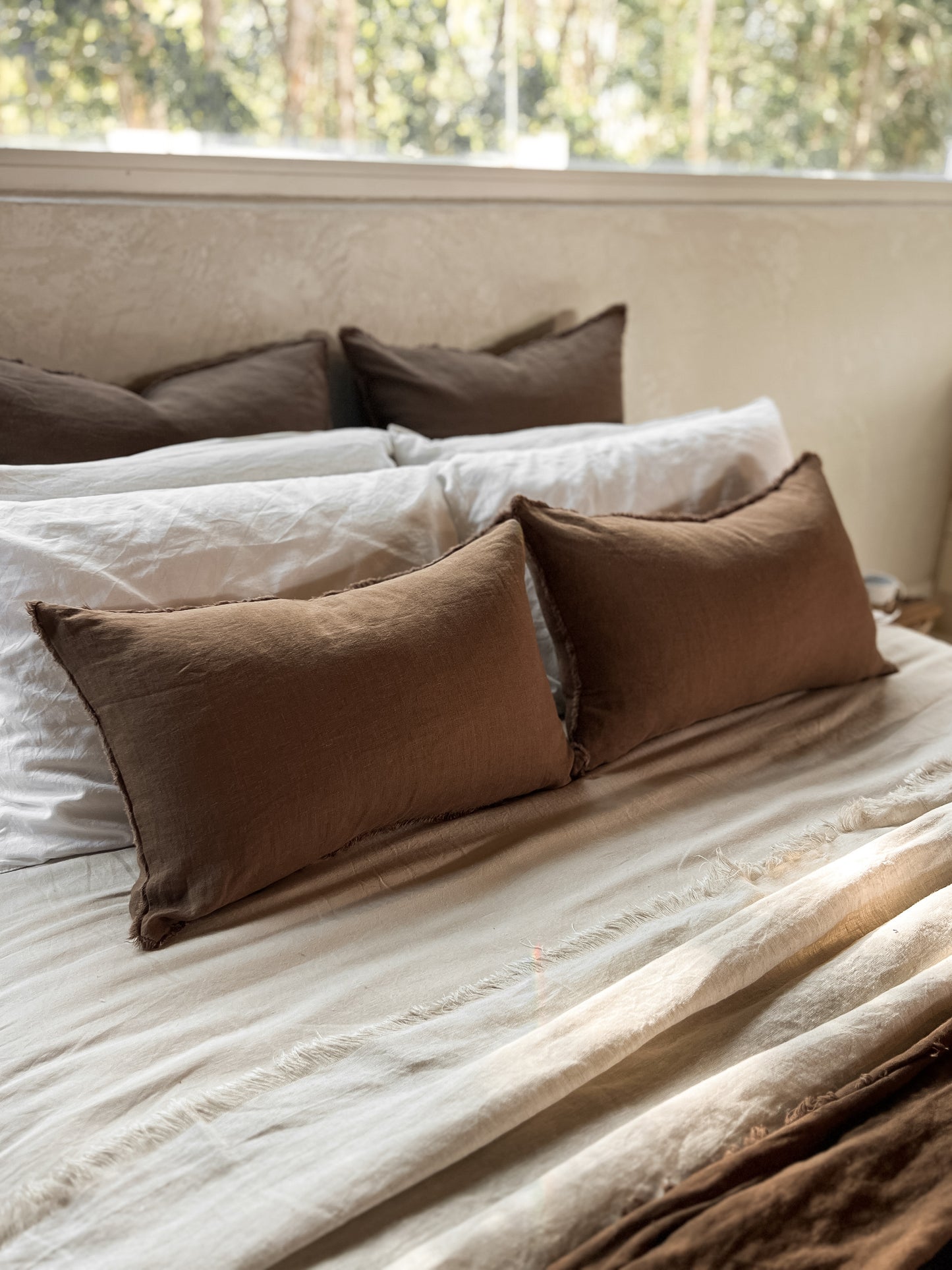 Linen Lumbar Cushion - Cocoa