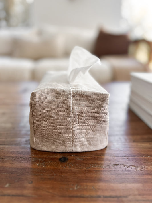 Linen Tissue Box Cover