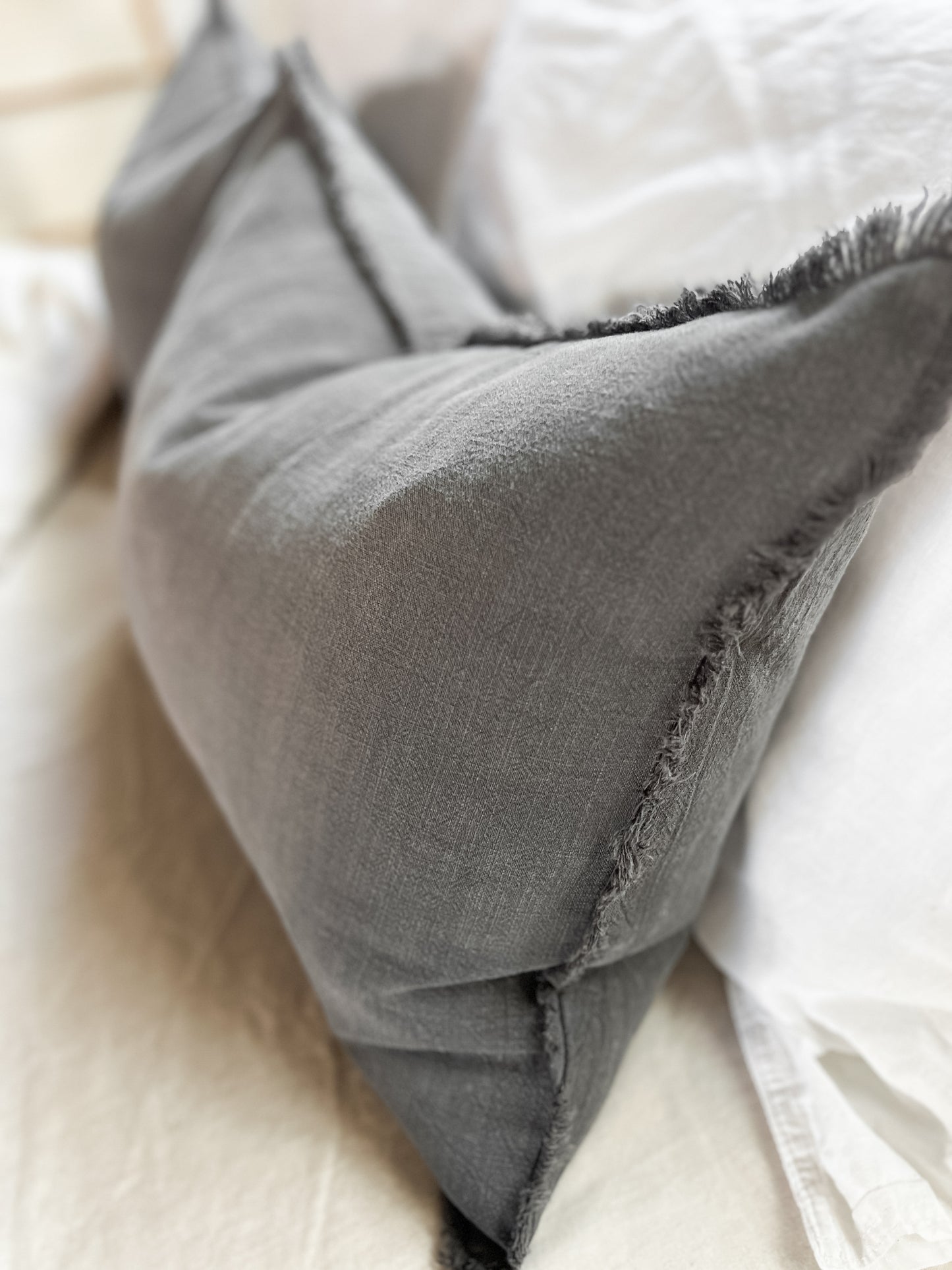 Ramie Lumbar Cushion - Charcoal