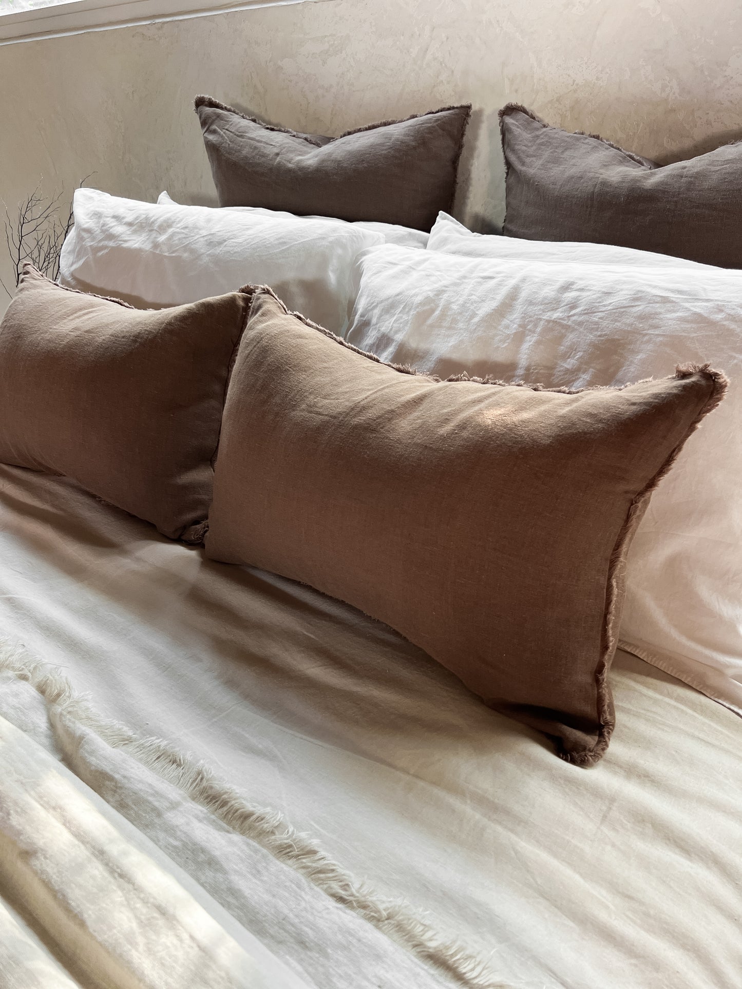 Linen Lumbar Cushion - Cocoa