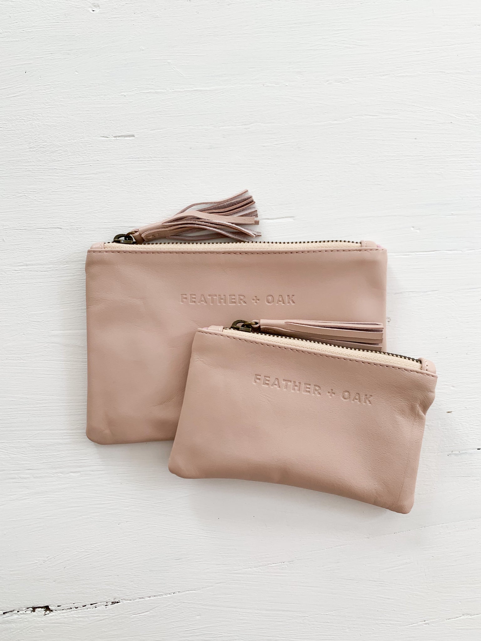 Leather Essentials Zip Purse - ballet pink