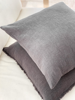 Ramie Standard Cushion - Charcoal