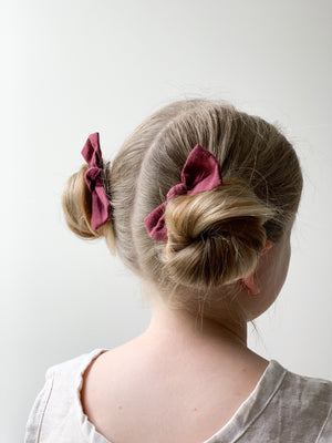 Ramie Hair Bows - Burgundy