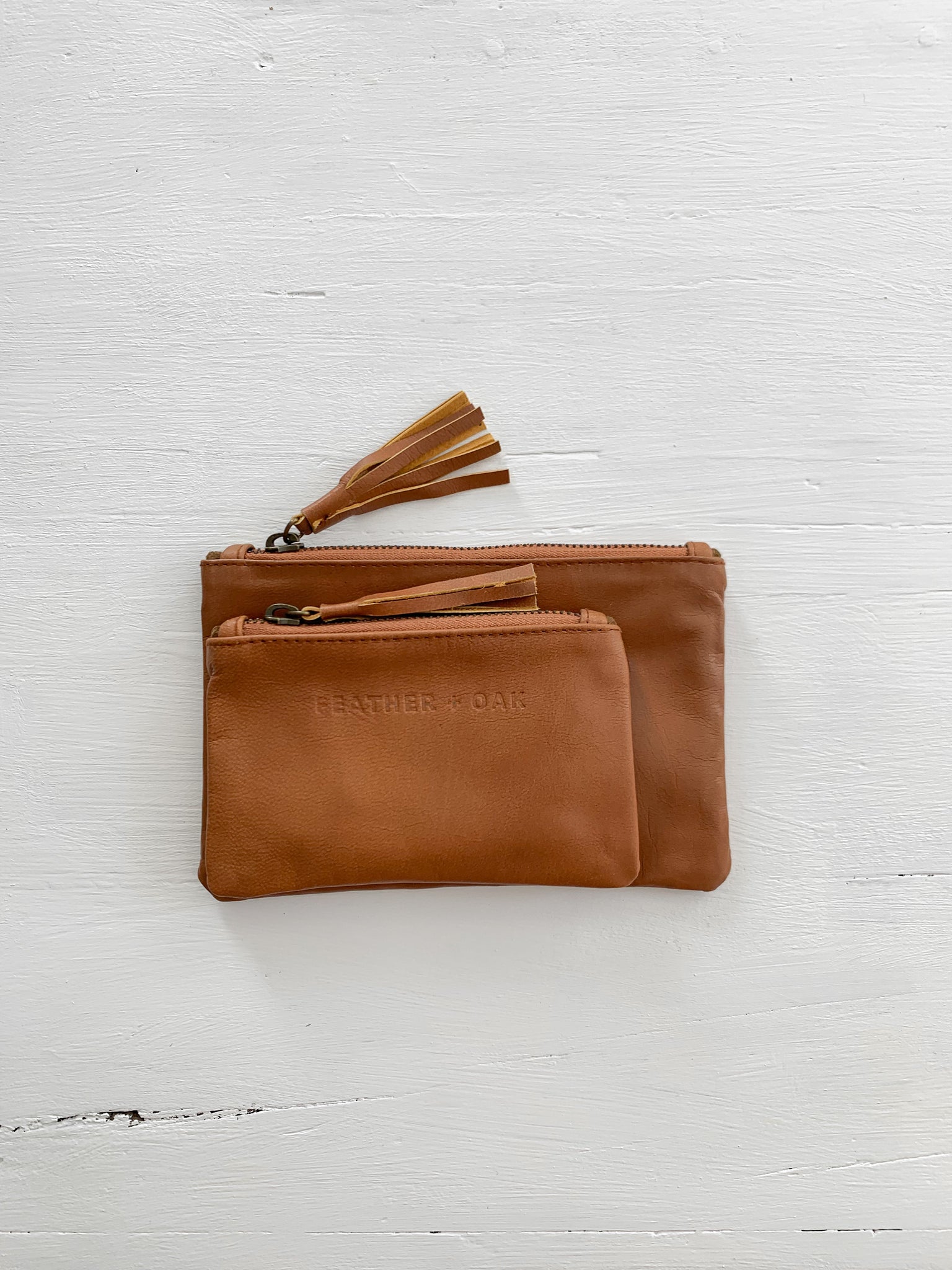 Leather Essentials Zip Purse - Tan