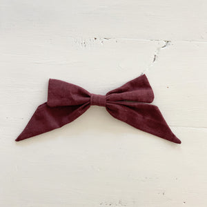 Ramie Hair Bows - Burgundy