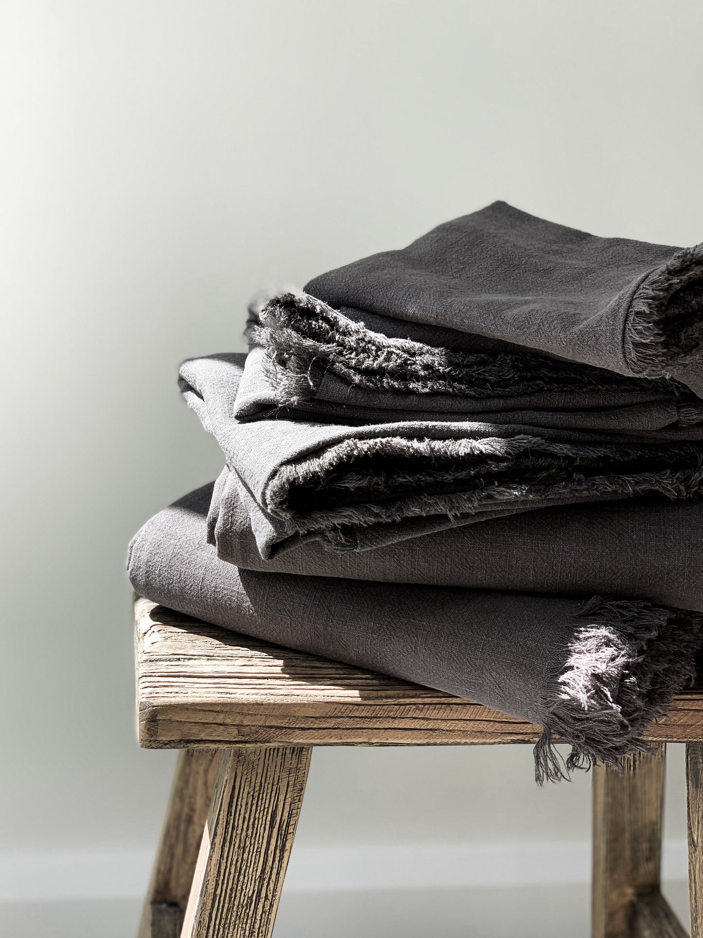 Ramie Euro Cushion - Charcoal