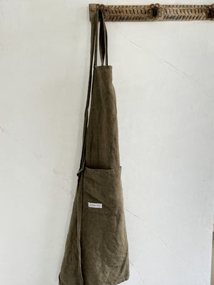 'Everyday' Linen Apron - Olive