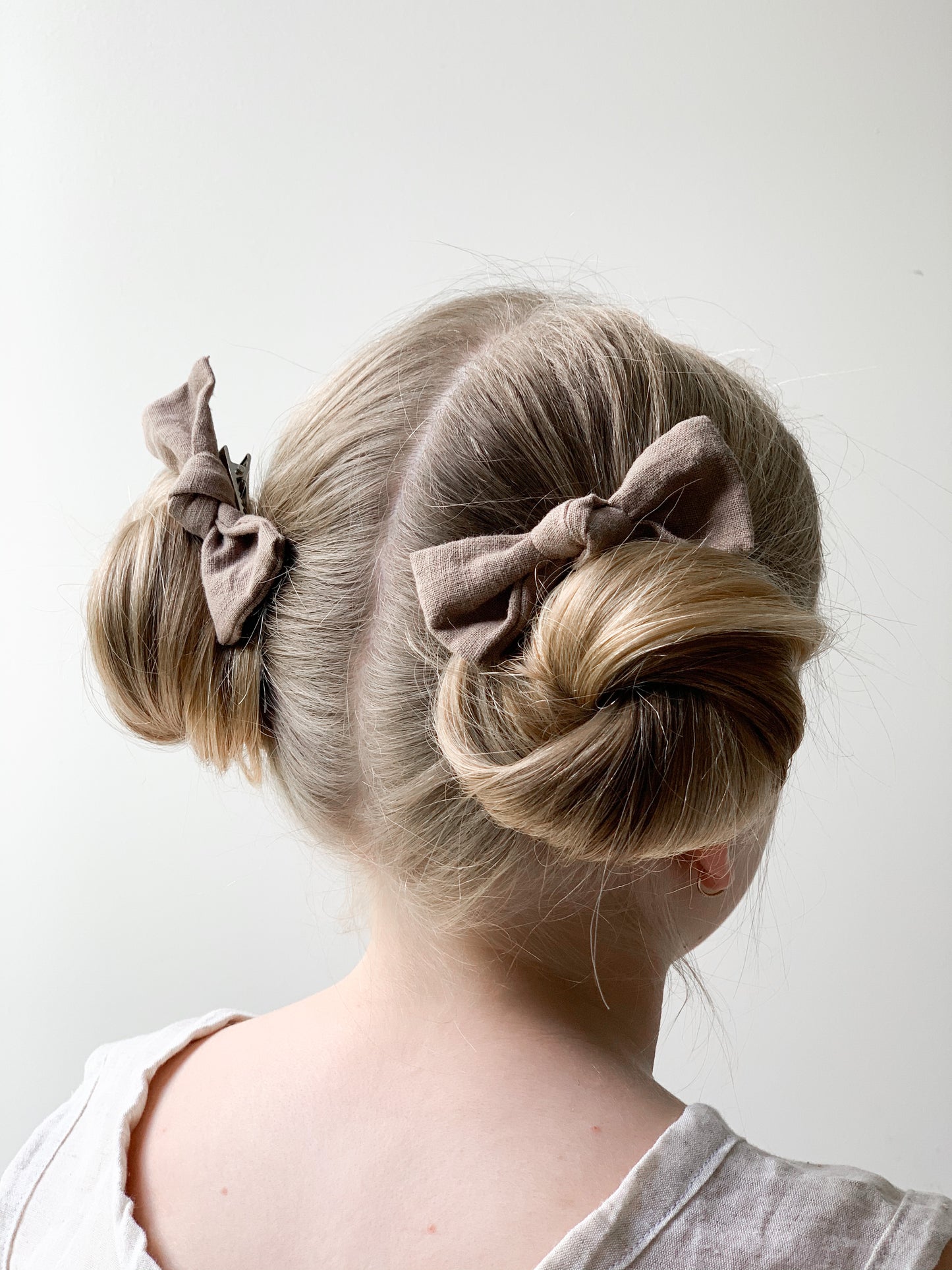 Ramie Hair Bows - Fawn