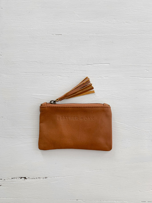 Leather Essentials Zip Purse - Tan