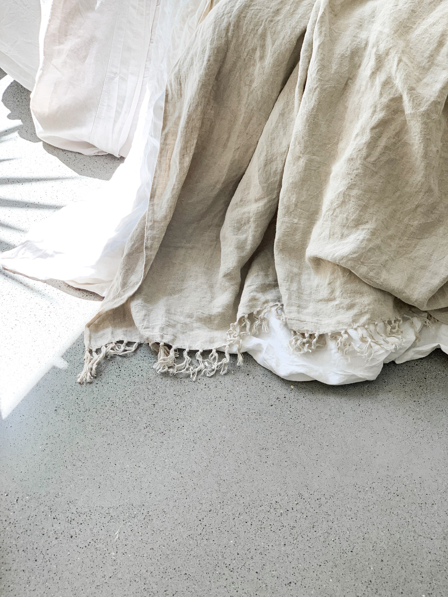 Omala Pure Linen Throw - Raw Flax