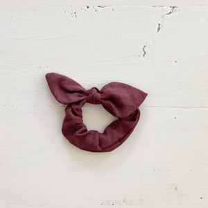 Ramie Hair Bows - Burgundy