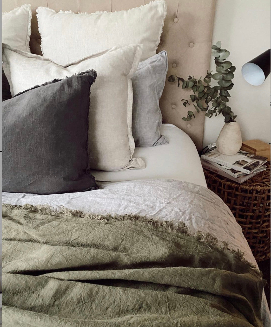 Ramie Lumbar Cushion - Charcoal