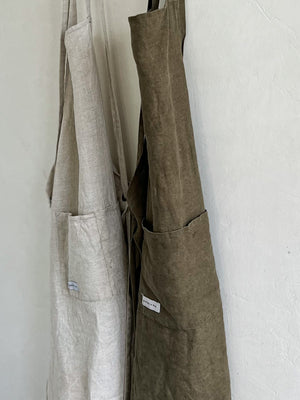 'Everyday' Linen Apron - Olive