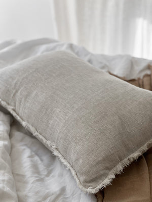 Linen Lumbar Cushion - Flax