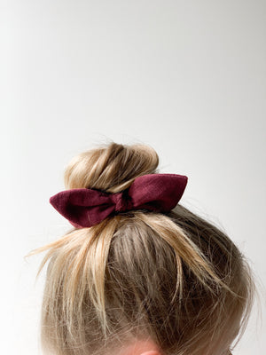 Ramie Hair Bows - Burgundy