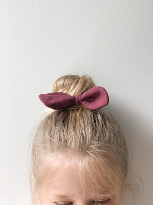 Ramie Hair Bows - Burgundy