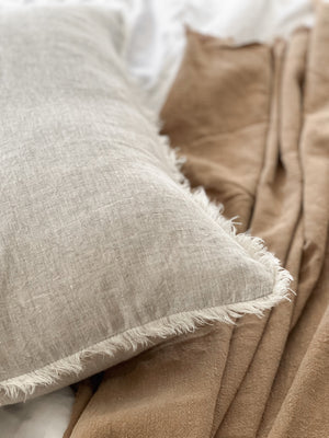 Linen Lumbar Cushion - Flax