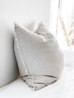 Linen Euro Cushion - Flax