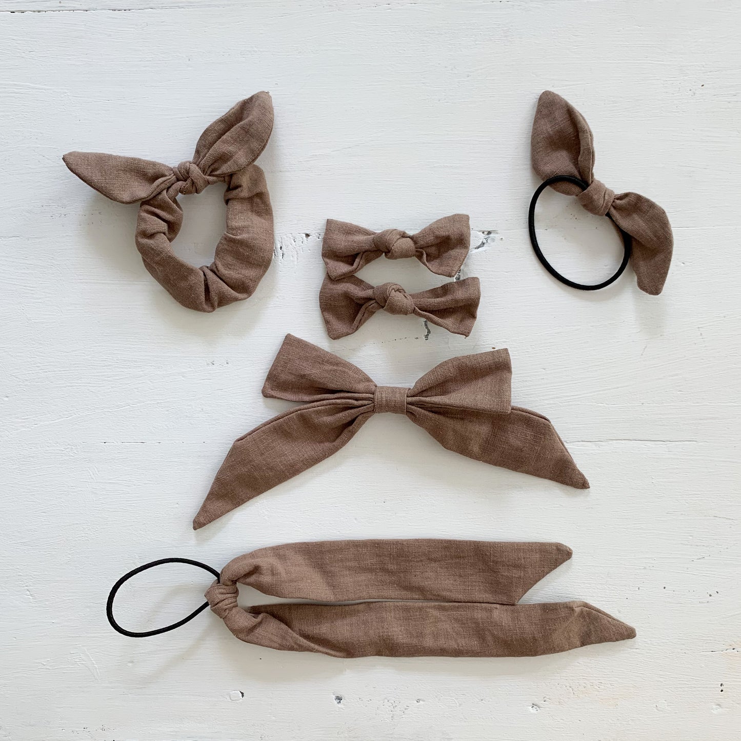 Ramie Hair Bows - Fawn