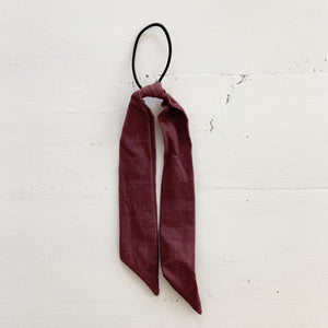 Ramie Hair Bows - Burgundy