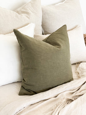 Ramie Standard Cushion - Olive