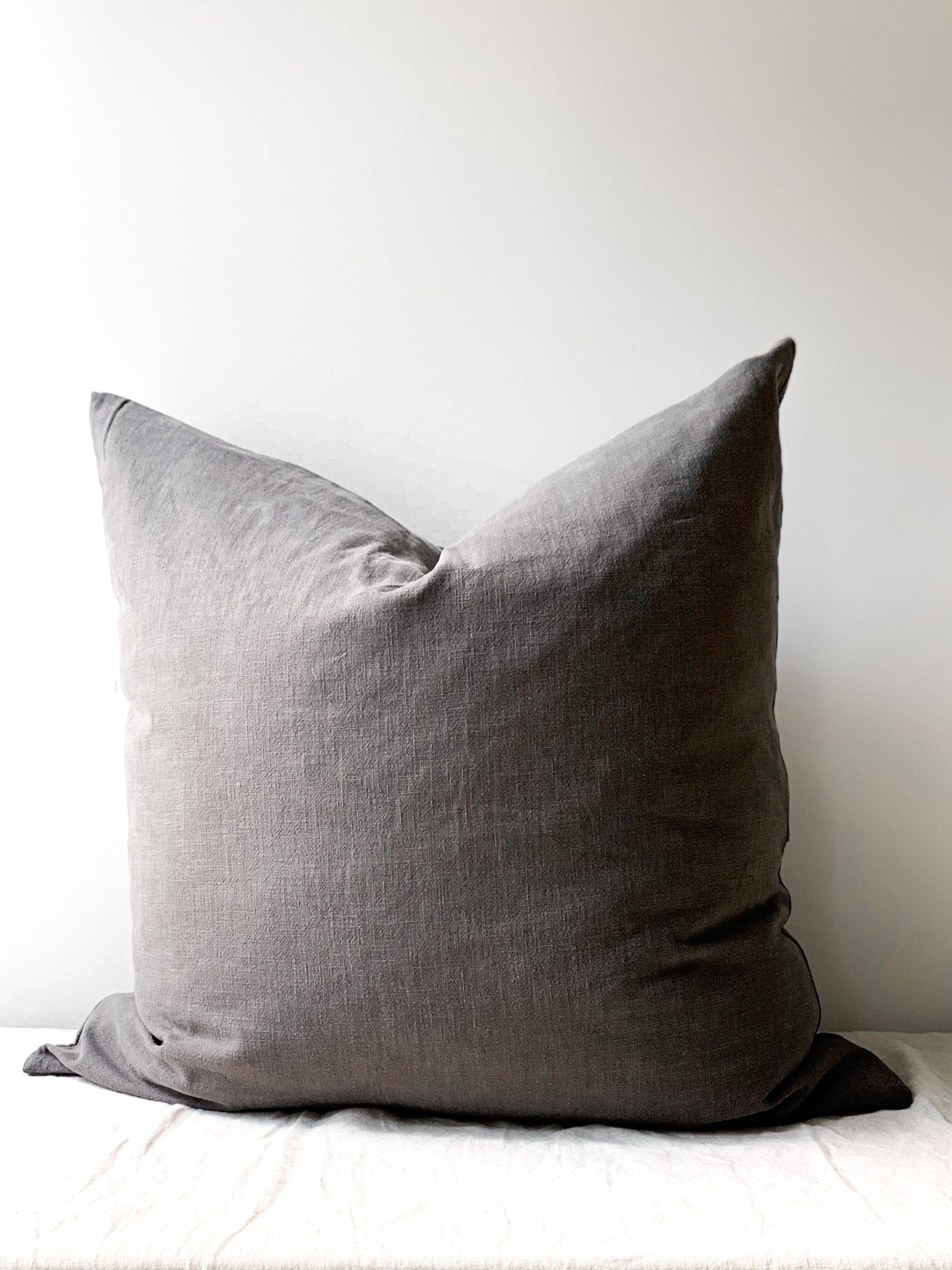 Ramie Euro Cushion - Charcoal