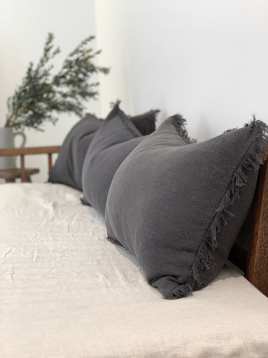 Ramie Lumbar Cushion - Charcoal